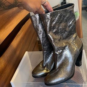 NEVER WORN: MICHAEL KORS SILVER BOOTIES